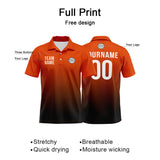 Custom Orange Black Football Polo Shirts  Add Your Unique Logo/Name/Number