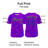 Custom Purple Blue Button Down Baseball Jersey for Men Women Adult Youth Print Name Number Logo