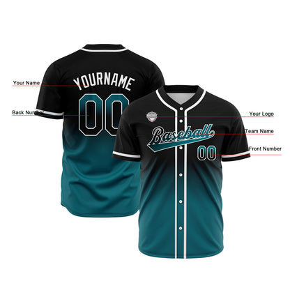 Custom Gradient Baseball Jerseys Personalized Name Number Logo