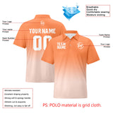 Custom Light Orange Light Pink Football Gradient Polo Shirts  Add Your Unique Logo/Name/Number
