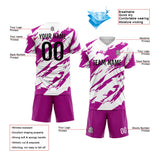 Custom Soccer Uniform Jersey Kids Adults Personalized Set Jersey Worn&Rose&White