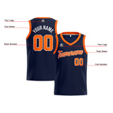 Custom Navy Orange Basketball Jersey for Men Women Adult Youth Stitched Name Number Logo