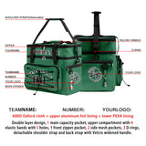 Custom Green Black All-Over Print Double Layer Insulated Cooler Bag - Waterproof 600D Oxford Picnic Tote for Team Events & Outdoor BBQ