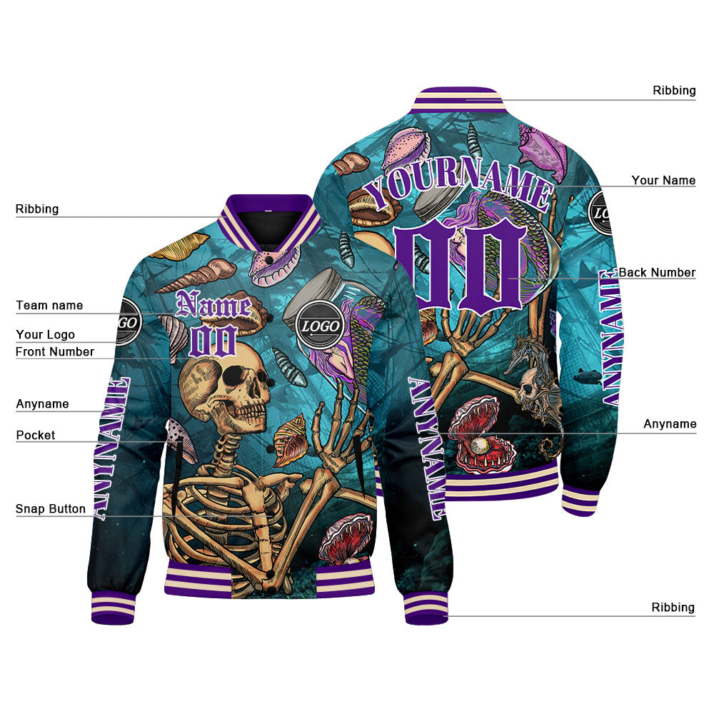 Custom Blue Purple Varsity Jackets for Men Women Youth Personalized Letterman Jackets