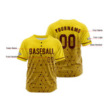 Custom Yellow Button Down Baseball Jersey for Men Women Adult Youth Print Name Number Logo