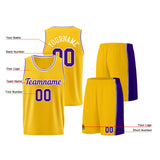 Custom Yellow Purple Basketball Jersey for Men Women Adult Youth Stitched Name Number Logo