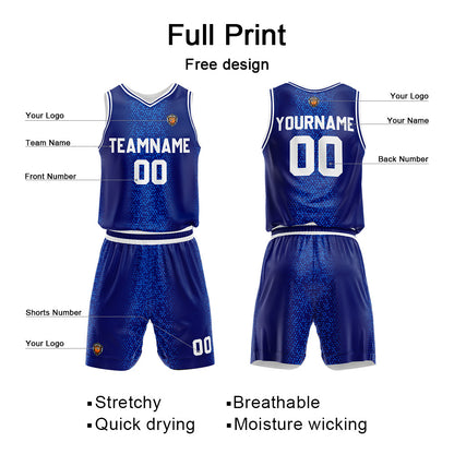 Custom Royal Reversible Basketball Suit for Adults and Kids Personalized Jersey