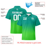 Custom Green Grass Green Football Gradient Polo Shirts  Add Your Unique Logo/Name/Number