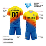 Custom Soccer Uniform Jersey Kids Adults Personalized Set Jersey Blue&Orange&Yellow