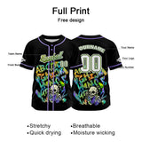 Custom Black Button Down Baseball Jersey for Men Women Adult Youth Print Name Number Logo
