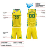 Custom Yellow Green Basketball Jersey Uniform Suit Printed Your Logo Name Number