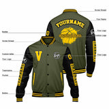 Custom Olive Green Black Varsity Jackets for Men Women Youth Personalized Letterman Jackets