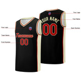 Custom basketball jersey shorts for men and women. Embroidered and printed name, number and logo Black&Cream