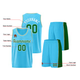 Custom Light Blue Green Basketball Jersey for Men Women Adult Youth Stitched Name Number Logo