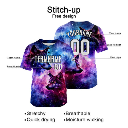 Custom Starry Wolf Baseball Uniforms High-Quality for Adult Kids Optimized for Performance