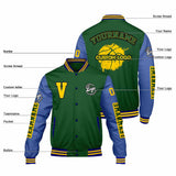 Custom Green Color Blue Varsity Jackets for Men Women Youth Personalized Letterman Jackets