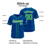 Custom Baseball Jersey Stitched Design Personalized Hip Hop Baseball Shirts Royal-Green