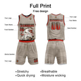 Custom Khaki Basketball Jersey Uniform Suit Printed Your Logo Name Number