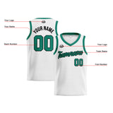 Custom White Green Basketball Jersey for Men Women Adult Youth Stitched Name Number Logo