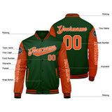 Custom Dark Green Orange Varsity Jackets for Men Women Youth Personalized Letterman Jackets