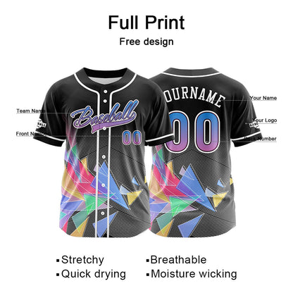 Custom Black Button Down Baseball Jersey for Men Women Adult Youth Print Name Number Logo