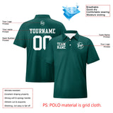 Custom Dull Green White Football Polo Shirts  Add Your Unique Logo/Name/Number