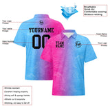 Custom Football Polo Shirts  Add Your Unique Logo/Name/Number Dragon pattern-Light Blue Pink