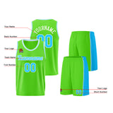 Custom Neon Green-Light Blue Basketball Jersey for Men Women Adult Youth Stitched Name Number Logo