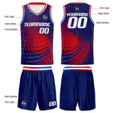 Custom Navy Red Reversible Basketball Suit for Adults and Kids Personalized Jersey