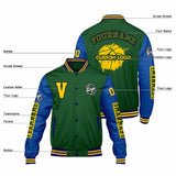 Custom Green Color Blue Varsity Jackets for Men Women Youth Personalized Letterman Jackets