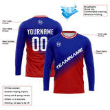 Custom Basketball Soccer Football Shooting Long T-Shirt for Adults and Kids Royal&Red