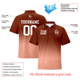 Custom Brown Pink Football Gradient Polo Shirts  Add Your Unique Logo/Name/Number