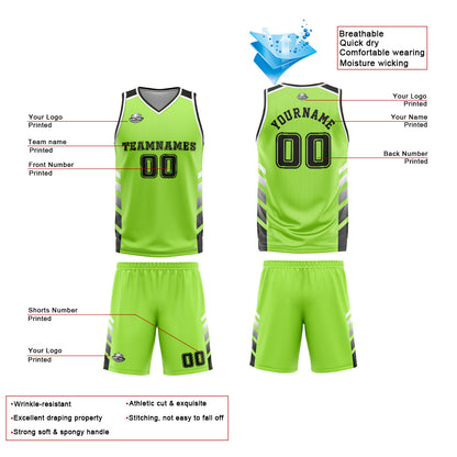 Custom Green Black Basketball Jersey Uniform Suit Printed Your Logo Name Number