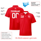 Custom Red White Football Polo Shirts  Add Your Unique Logo/Name/Number
