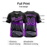 Custom Purple Button Down Baseball Jersey for Men Women Adult Youth Print Name Number Logo