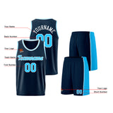 Custom Dark Blue-Light Blue Basketball Jersey for Men Women Adult Youth Stitched Name Number Logo
