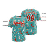 Custom Teal Button Down Baseball Jersey for Men Women Adult Youth Print Name Number Logo