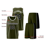 Custom Army Green-Black Basketball Jersey for Men Women Adult Youth Stitched Name Number Logo