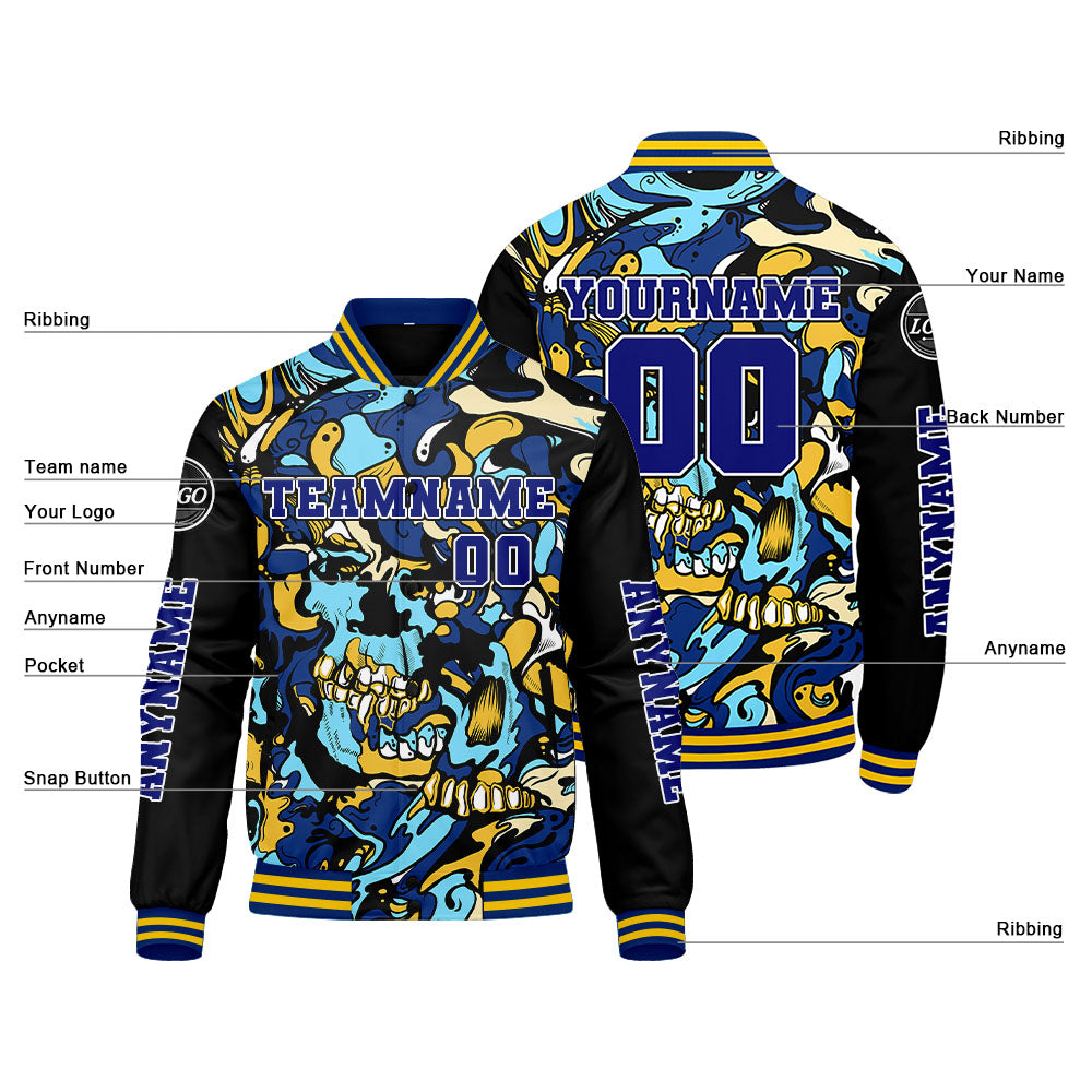 Custom Royal Yellow Varsity Jackets for Men Women Youth Personalized Letterman Jackets
