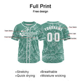 Custom Green Baseball Jersey Print Personalized Name, Number and Logo