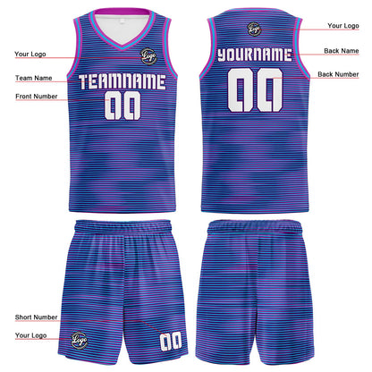 Custom Purple Light Blue Basketball Jersey Uniform Suit Printed Your Logo Name Number