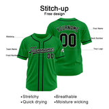 Custom Baseball Jersey Stitched Design Personalized Hip Hop Baseball Shirts Kelly Green-Black