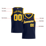 Custom Navy Yellow Basketball Jersey for Men Women Adult Youth Stitched Name Number Logo