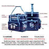 Custom Blue White All-Over Print Double Layer Insulated Cooler Bag - Waterproof 600D Oxford Picnic Tote for Team Events & Outdoor BBQ