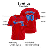 Custom Baseball Jersey Stitched Design Personalized Hip Hop Baseball Shirts Red-Royal