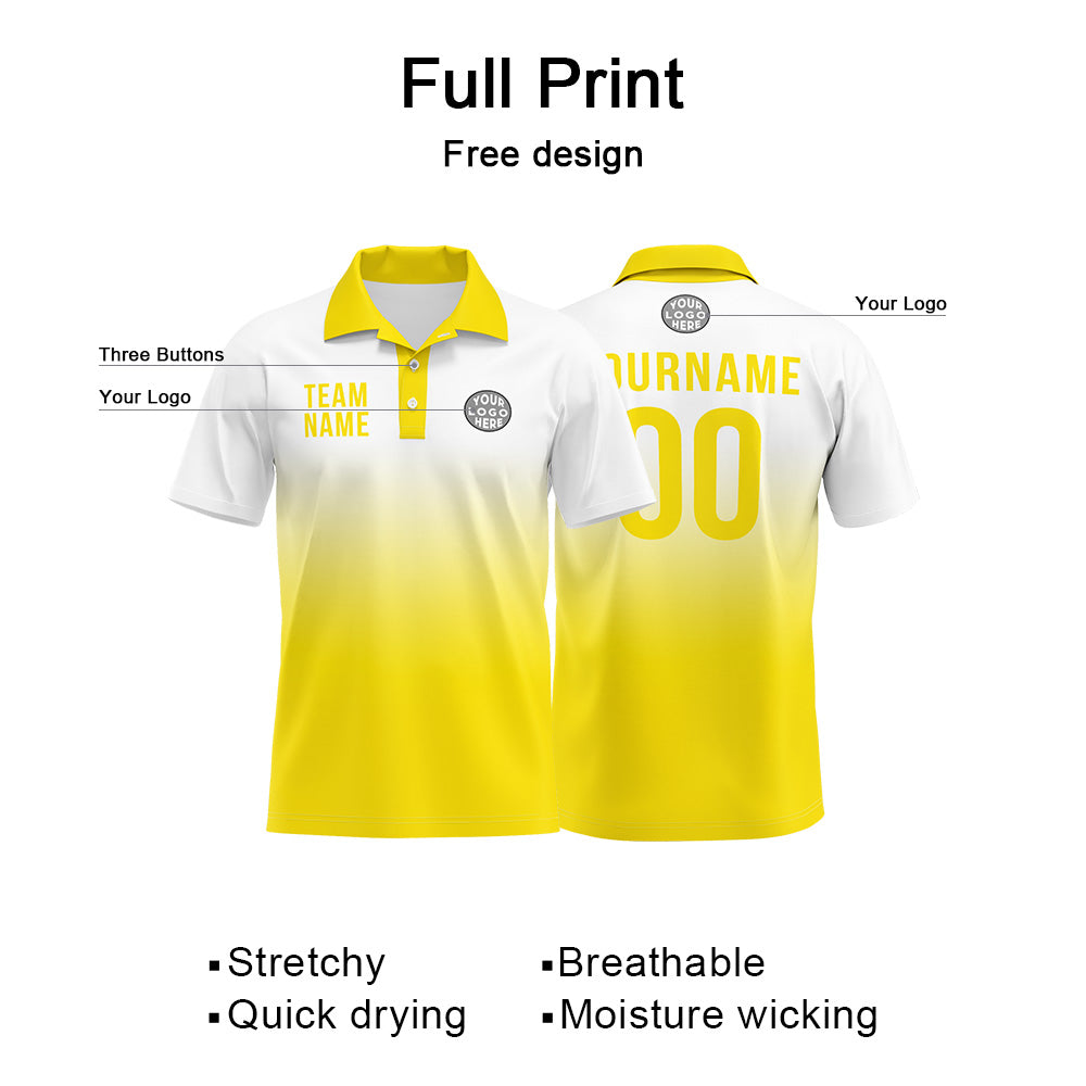 Custom Yellow Football Polo Shirts  Add Your Unique Logo/Name/Number
