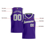 Custom Purple Gray Basketball Jersey for Men Women Adult Youth Stitched Name Number Logo