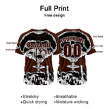Custom Brown Baseball Jersey Print Personalized Name, Number and Logo