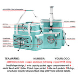 Custom Cyan White All-Over Print Double Layer Insulated Cooler Bag - Waterproof 600D Oxford Picnic Tote for Team Events & Outdoor BBQ