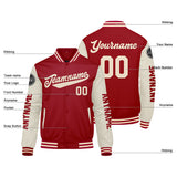 Custom Red Cream Varsity Jackets for Men Women Youth Personalized Letterman Jackets